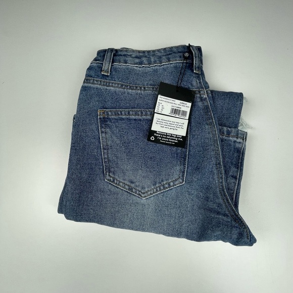 Super distressed roll hem dad jean blue - Picture 4 of 4